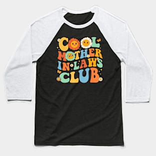 Cool Mother In Laws Club Groovy Mother'S Day Floral Baseball T-Shirt